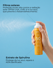 Bruma solar facial invisível SPF50